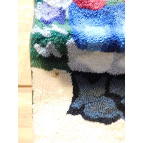 Christmas Bear Stocking Handmade Wool Needlepoint by Jabara Group Vintage - Picture 8 of 9